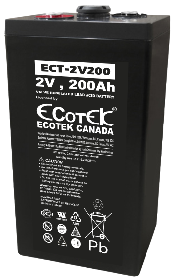 Ắc quy ECOTEK, ECT-2V200, 2V200AH